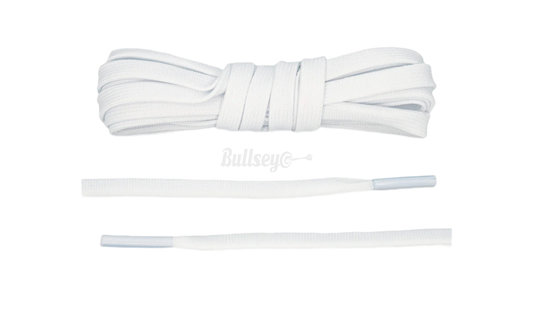 White Nike Dunk Low Replacement Shoelaces-Bullseye Sneaker Boutique